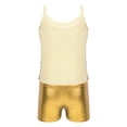 thumbnail image 4 of Aislor Kids Girls Dance Outfits Camisole Strap Sequin Crop Tank Top with Shorts Hip Hop Jazz 6-12 A Gold 12, 4 of 7