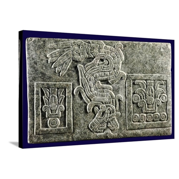 Relief of the Aztec god Quetzalcoatl as the Featered Serpent, Aztec, Mexico Stretched Canvas Wall Art by Werner Forman Sold by Art.Com