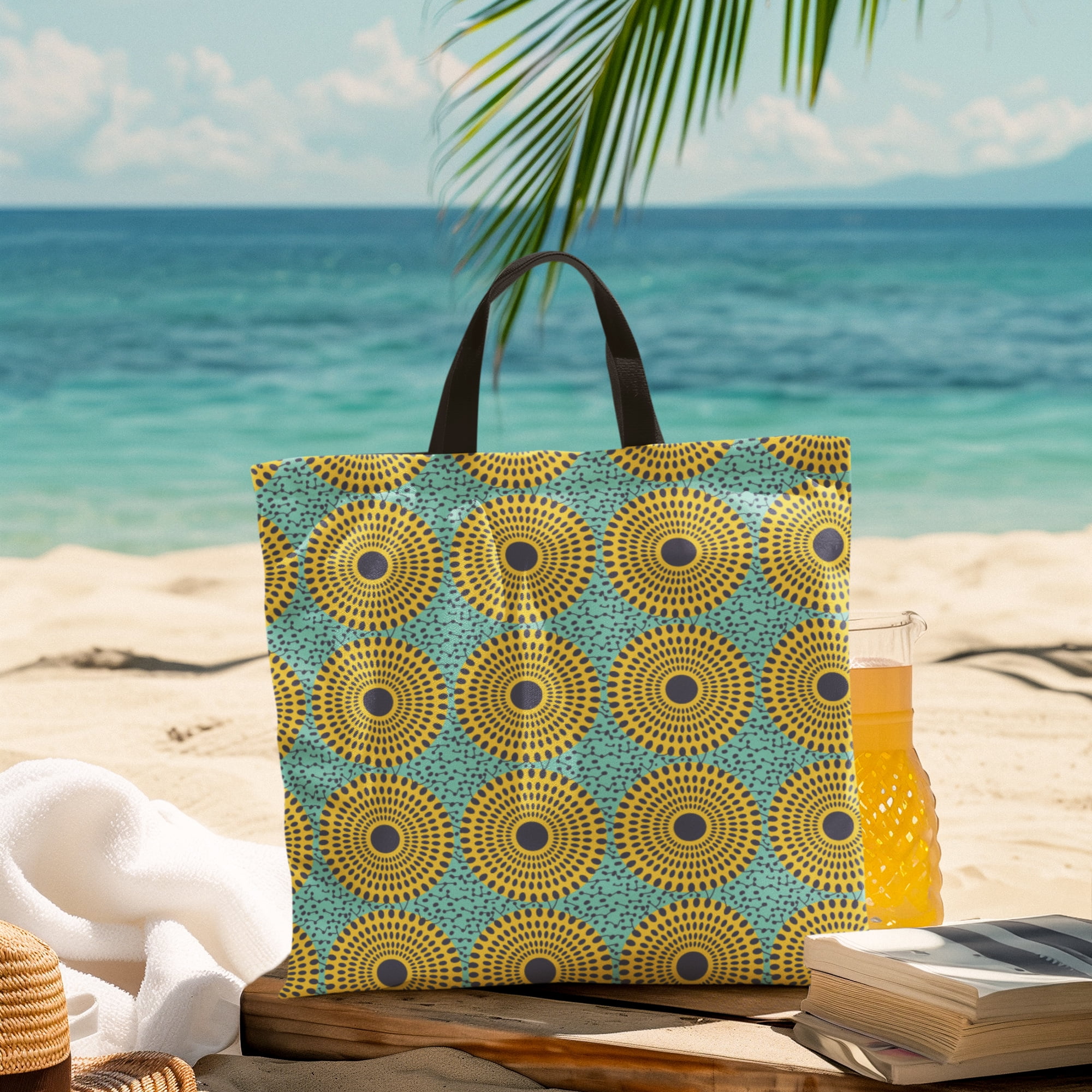 1 Yard 100% Cotton African Wax 1, Turquoise, 44" Wide for Quilting & Sewing by David Textiles