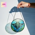 thumbnail image 2 of Manta Ray under sea Glass SunCatcher Ocean Art Window Hanging Sea Lover Gifts scuba diving Gifts Beach House Decor, stingray glass Ornament, 2 of 3