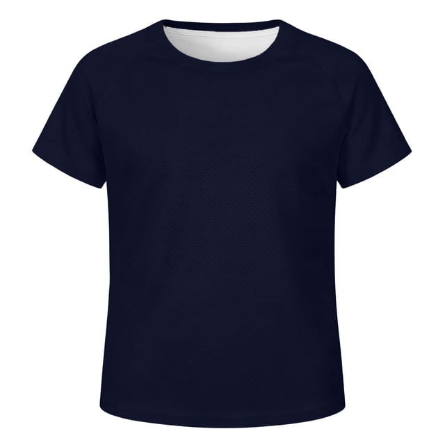 Kids Unisex Raglan Sleeve Mesh Shirts, Breathable Casual Tops for School & Play, 3-14Y