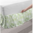 thumbnail image 2 of Mint Bed Skirt, Swirling Floral Branches with Leaves and Flower Florets Nature Print, Elastic Bedskirt Dust Ruffle Wrap Around for Bedding Decor, 4 Sizes, Fern Green White, by Ambesonne, 2 of 2