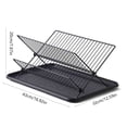 thumbnail image 3 of Folding Dish Drying Rack, 3 Tier Stainless Steel Countertop Utensil Organizer, Space Saving Dish Drainer Organizer for Dishes Bowls, Plates Cups, 3 of 6