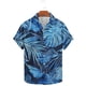 thumbnail image 2 of Camisas Hawaianas de los Hombres de Moda Casual Floral Impresión de Manga Corta Solapa Botón Arriba, Ligero para Primavera Verano, 2 of 9