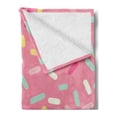 thumbnail image 2 of Pink and White Soft Flannel Fleece Throw Blanket, Abstract Pattern of Colorful Donut Sprinkles Tasty Food Bakery Theme, Cozy Plush for Indoor and Outdoor Use, 50" x 70", Multicolor, by Ambesonne, 2 of 5