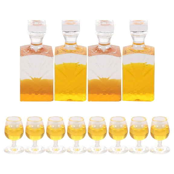 Raindrops Mini Water Bottles Resin Craft Set of 4 Small Decorative Bottles for Projects and Home Decor