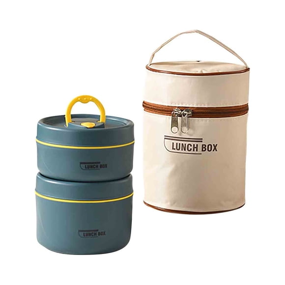 Lonchera Térmica de Acero Inoxidable, Diseño a Prueba de Fugas, Aislamiento de Espuma, Asa Portátil, Conservación de Alimentos Multicapa, Uso En Oficina, Escuela y Exteriores, Incluye Bolsa