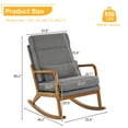 thumbnail image 4 of High Back Rocking Chair, Comfortable Accent Rocker Chair with Padded Seat and Lumbar Pillowt, Modern Nursery Glider Armchair with Solid Wood Base for Living Room Bedroom Baby Room, Dark Gray-Linen, 4 of 7