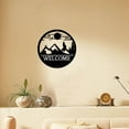 thumbnail image 5 of Metal Wall Art Mountain Decor Wall Hanging Plaques Ornaments Iron Welcome Wall Art Sculpture Sign for Indoor Outdoor Home Living Room Kitchen Garden Office Decoration Gift Black 11.8inch, 5 of 7