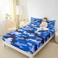 thumbnail image 4 of Manfei Navy Camouflage Bed Sheets,Rustic Farmhouse Cabin King Sheets,Military Camo Sheet Set For Boys Kids,Super Cozy Room Decor,4 Pieces, 4 of 7