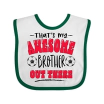 Inktastic That's My Awesome Brother out There with Soccer Balls Boys or Girls Baby Bib