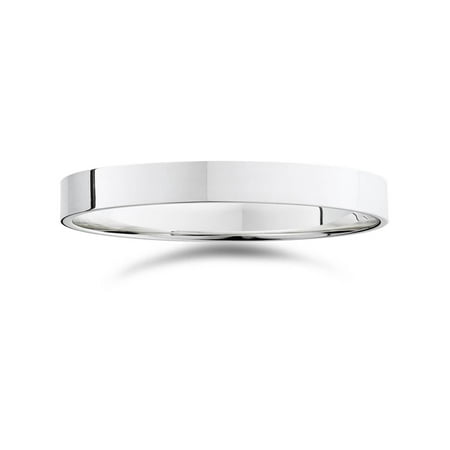 3mm Flat High Polished Wedding Band 10K White Gold