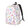 thumbnail image 1 of Disketp Easter Colorful Rabbit print Canvas Backpack Lightweight Travel Daypack Student Rucksack Laptop Backpack-Medium, 1 of 5