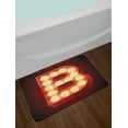 thumbnail image 2 of Old Lamp Alphabet Bath Mat, Nightclub Themed Graphic of Letter B Show Sign Print, Plush Bathroom Decor Mat with Non Slip Backing, 29.5" X 17.5", Burgundy Vermilion and Cream, by Ambesonne, 2 of 2
