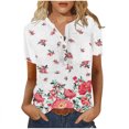 thumbnail image 1 of Camisa de manga corta con botones estampados de moda informal para mujer Fridja hjk1531, 1 of 5