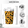 thumbnail image 2 of 12oz Conical Thermal Insulation Cup 4.9×3.2in With Straw No Odor Insulation Effect Is Good For Party Camping Picnic Travel Sunflower On A Black Background, 2 of 7