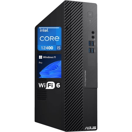 ASUS ExpertCenter D5 Business SFF Desktop, Intel Core i5-12400 Processor, 16GB RAM, 512GB SSD, DVD, Antenna, RJ45, HDMI, Wi-Fi 6, Windows 11 Pro, Black