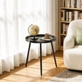 thumbnail image 6 of MEHOOM Round Metal Side Table, Matte Black Small End Table for Living Room Bedroom Indoor, 6 of 8