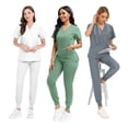 thumbnail image 2 of Medical Nursing Uniforms Set Doctor Work Surgical Uniforms Shirt and Pant Set Unisex, 2 of 10