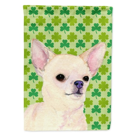 Chihuahua St. Patrick s Day Shamrock Portrait Flag Canvas House Size