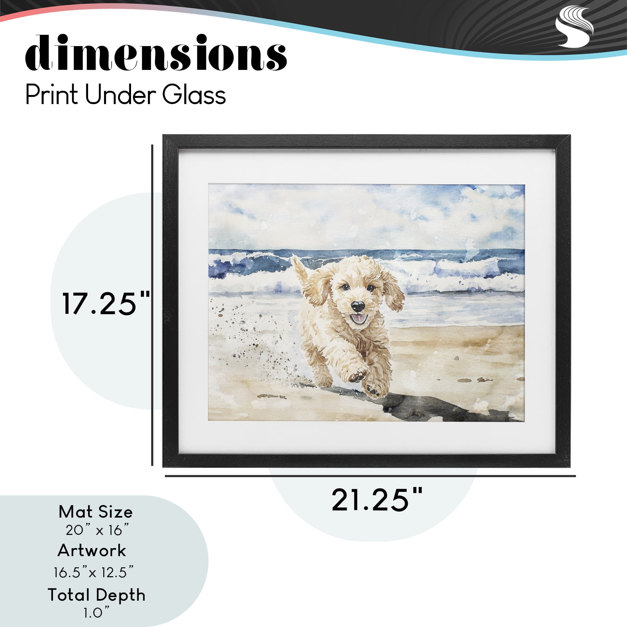 Stupell Industries Ocean's Best Friend Pup Black Framed Print Under Glass, design by Svetlana Aleynikova