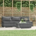 thumbnail image 1 of vidaXL 4 Piece Garden Lounge Set with Cushions Grey Poly Rattan, 1 of 5
