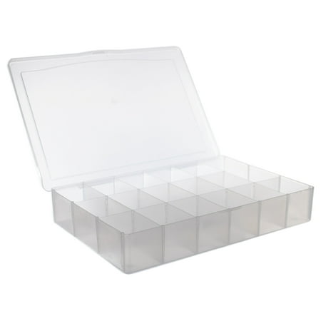 Craft County Embroidery Floss and Thread Organizer Box - Clear White Plastic with 17 Empty (Best Way To Store Embroidery Floss)