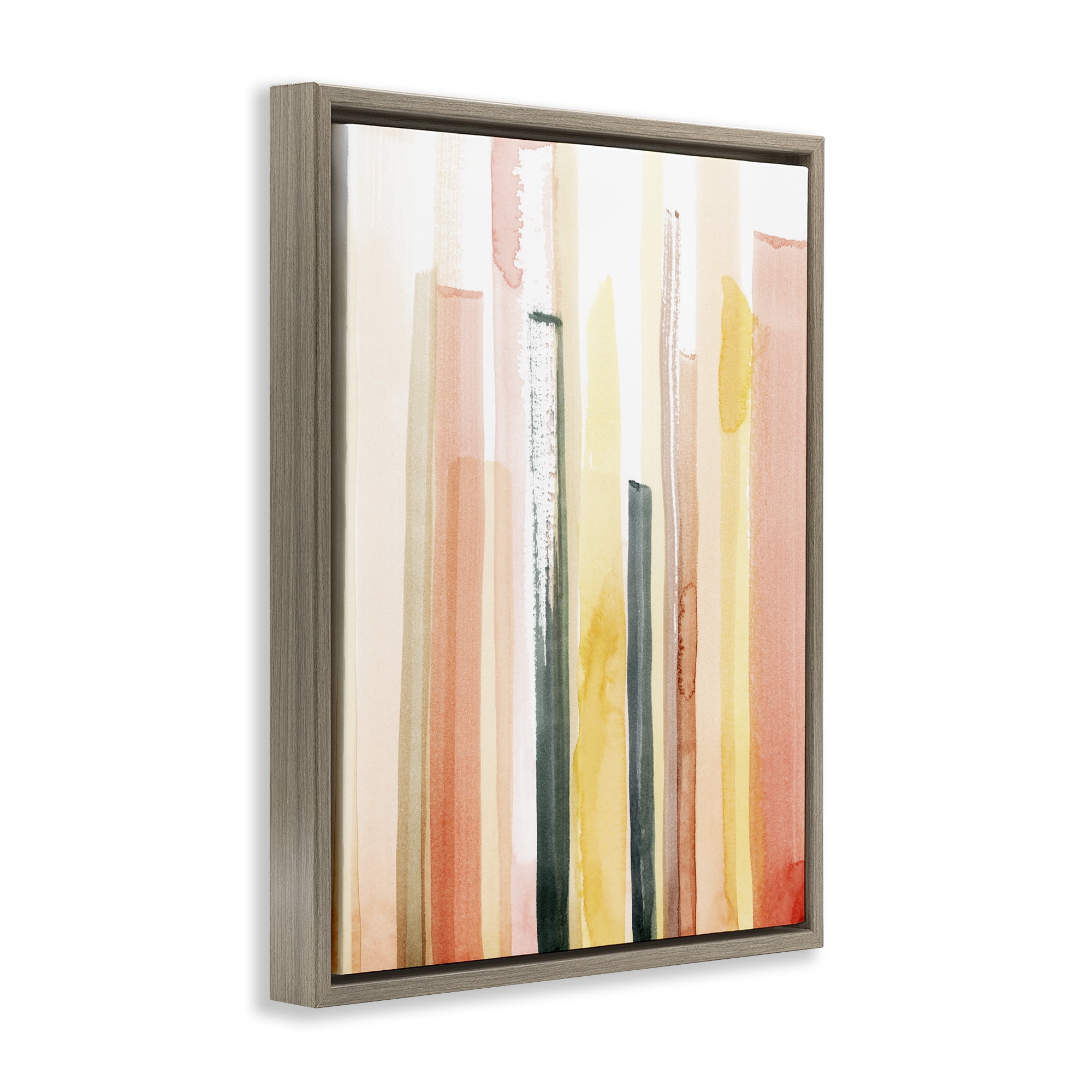 Stupell Industries Coral Reach Watercolor Abstract Painting Brown Floater Framed Canvas Art Print Wall Art, 17 x 21