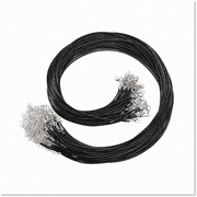 40PCS Black 2mm Waxed Necklace Cord Rope with Lobster Claw Clasps and Extender Chains - Ideal for Jewelry Making and Displaying Resin Bead Charms