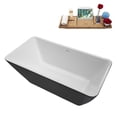 thumbnail image 2 of 59" Streamline NB6940WH Soaking Glossy Black Freestanding Tub and Tray With Internal Drain in Glossy White, 2 of 7