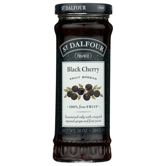 Pack of 6, St Dalfour Black Cherry Fruit Spread, 10 oz