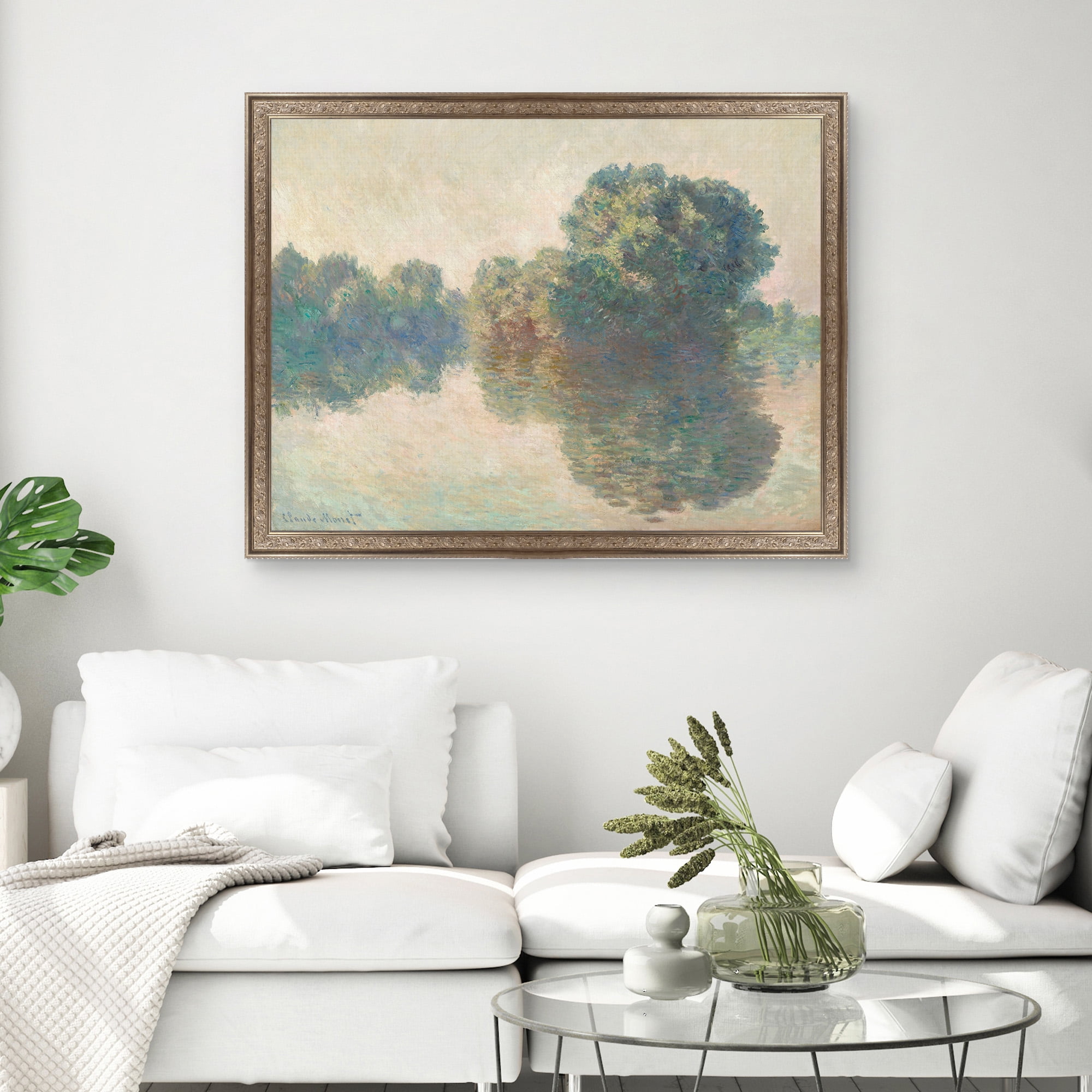 The Seine at Giverny Framed Canvas
