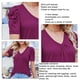 thumbnail image 3 of V cuello puff manga camiseta color puro moda fácil juego mujer verano camiseta para citas desgaste diario, 3 of 7