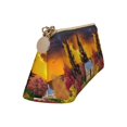 thumbnail image 2 of Xecao Fall Village Scenery Print Leather Pencil Case -Stationery Bag Pen Holder for Work & Office, 2 of 5