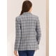 thumbnail image 4 of Blazers para mujer Chaqueta tipo blazer a cuadros con solapa con muesca Boyfriend Gris Azul L, 4 of 6