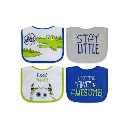 Parents Choice Baby Boys' Icon Bibs, 4 Pack