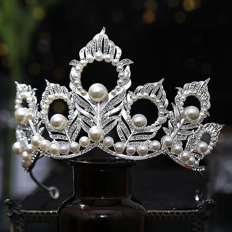 Baroque Retro Headdress Wedding Silver Pearl Crown Hair Dress Wedding Hair  Dress Bride Headdress Women's Popular Hair Crown | Walmart Canada