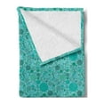 thumbnail image 2 of Abstract Soft Flannel Fleece Throw Blanket, Randomly Scattered Circular Blobs in Different Sizes, Cozy Plush for Indoor and Outdoor Use, 50" x 60", Dark Seafoam, by Ambesonne, 2 of 5