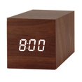 thumbnail image 1 of Réveil numérique, Lumière LED en bois Mini Cube Moderne Bureau Réveil, 1 of 2