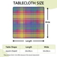thumbnail image 2 of Multi Color Plaid Checkered Pattern Square Fitted Tablecloth with Elastic Edge,Square Table Cover,Washable Elastic Table Cover for Home Kitchen Party Decor 34"x34", 2 of 6