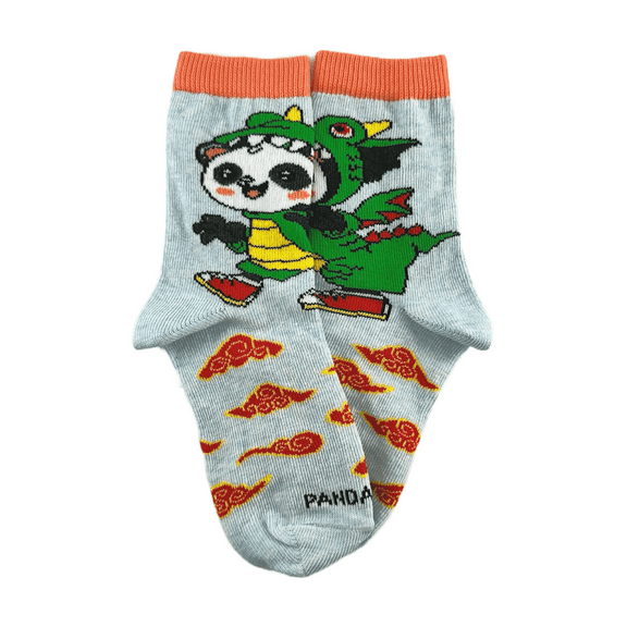 Panda Wearing Dragon Costume Socks for Kids (Ages 3-7) Size: Small