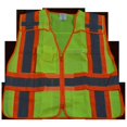 thumbnail image 1 of Petra Roc LV2-PSVP-PLUS Public Safety Vest 207-2006 Lime Solid with Orange Binding 5 Point Breakaway with Non-Cloth Hook & Eye Breakaway Zipper & Expandable Side Closures, Plus 2X & 5X, 1 of 1