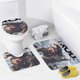 thumbnail image 4 of Troll y yo-theme 4-Piece Shower Curtain Set with Rugs, Waterproof Bathroom Decor Set Includes Bath Mat, U-Shaped Rug, Toilet Lid Cover and Curtain with Hooks, 4 of 6