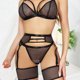 thumbnail image 4 of Gibobby Conjunto ropa interior mujer Conjunto de sujetadores sexy súper push-up para mujer, lencería transparente, brasier de encaje y bragas a juego para mujer(Negro, M), 4 of 5
