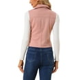 thumbnail image 3 of INSPIRE CHIC Women's Casual Faux Suede Sleeveless Short Biker Vest Jacket S Pink, 3 of 6