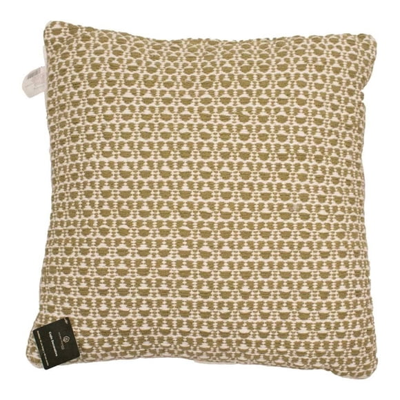 Cojín Decorativo Home Trends Diseño Detalles en Verde Sobre Beige