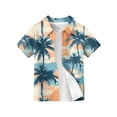 thumbnail image 4 of Abcomgle Button Up Shirts for Boys Size 6-7 Tropical Palm Tree Print Boys Spring Shirts Button Down Short Sleeve Cruise Hawaiian Clothes for Boys,Sky Blue,12-13Years, 4 of 5