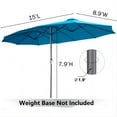 thumbnail image 3 of YODOLLA Parasol de Patio Double Face de 15 Pi Grand Parasol d'Extérieur Bleu, 3 of 8