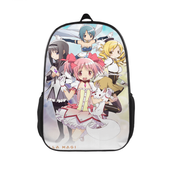 Puella Magi Madoka Magica Printed Backpack FSMYJJZY Polyester Backpack with Side Pockets, Adjustable Padded Straps for School and Travel