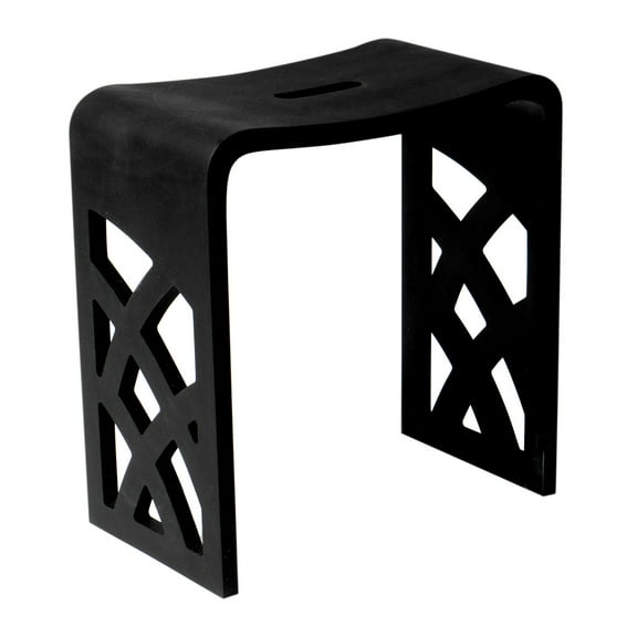 ALFI brand ABST88BM Black Matte Solid Surface Resin Bathroom / Shower Stool